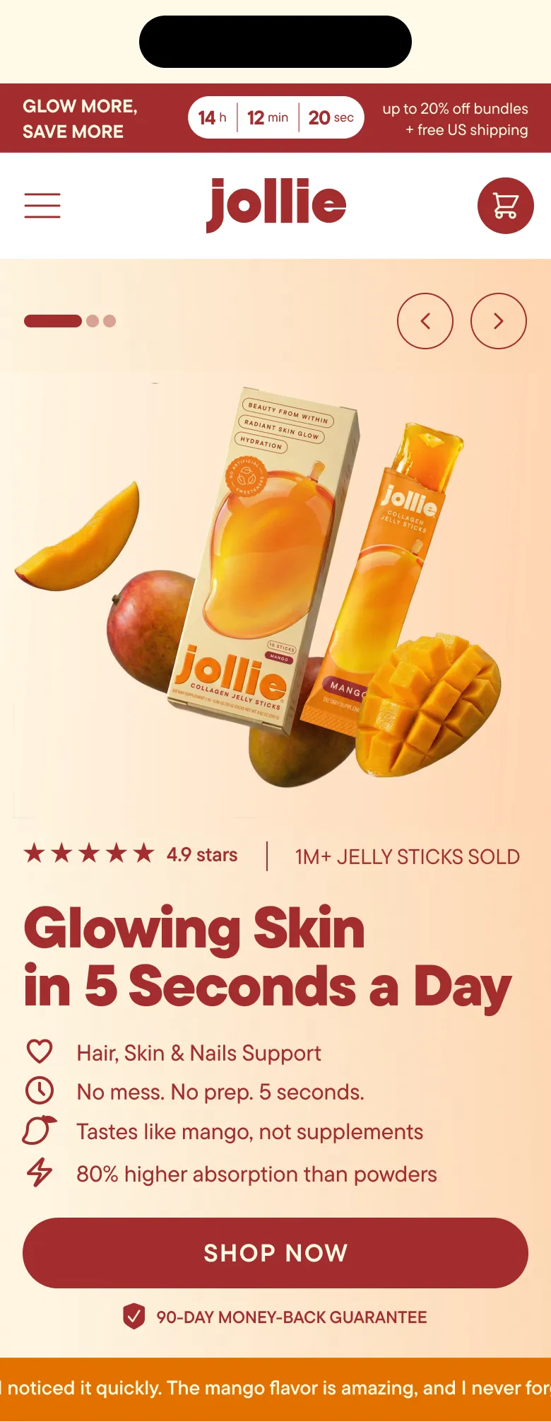 Jollie store on a phone